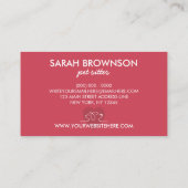 Roos Roze kat en hond samen in het hart Visitekaartje (Achterkant)