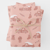 Roos Roze Kerstmis met flessenlamp Inpakpapier Vel (In situ)