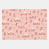 Roos Roze Kerstmis met flessenlamp Inpakpapier Vel (Voorkant)