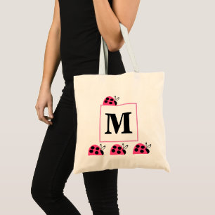 Roos Roze Ladybugs Gepersonaliseerde Canvas tas