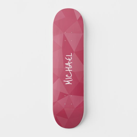 Roos roze licht geometrisch mesh patroon Aangepast Skateboard (Voorkant)