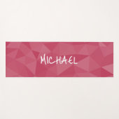 Roos roze licht geometrisch mesh patroon Aangepast Yogamat (Voorkant (horizontaal))