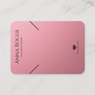 Roos Roze Logo Ketting Oorbellen Display Kaart Contactkaartje