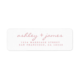 Roos Roze Manuscript Elegant Wedding Return Addres Etiket