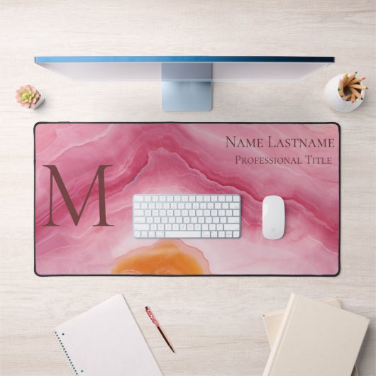 Roos Roze monogram Bureaumat (Kantoor 1)