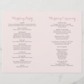 Roos Roze Moody Floral Boho Wedding Programme (Achterkant)