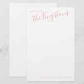 Roos Roze naam schrijfpapier Briefpapier (Voorkant / Achterkant)