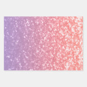 Roos roze paarse lavendel faux schittert glitters inpakpapier vel (Voorkant)