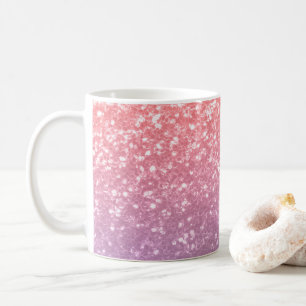 Roos roze paarse lavendel faux schittert glitters koffiemok