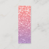 Roos roze paarse lavendel faux schittert glitters mini visitekaartje (Achterkant)