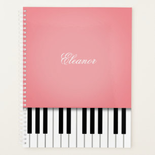 Roos Roze Piano Music Toetsenbord Gepersonaliseerd Planner