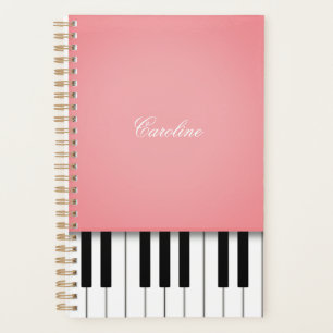 Roos roze Piano-toetsenbord - Aangepaste muziek Planner