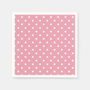 Roos Roze Polka Dot Papieren servetten