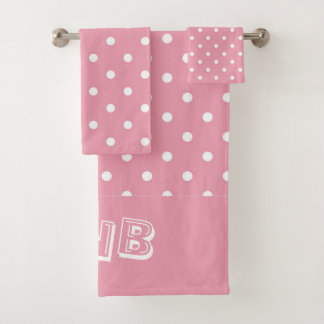 Roos roze pooldots bad handdoek