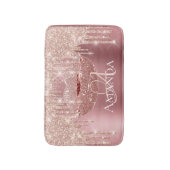 Roos Roze Royal Glitter Name Monogram Makeup Badmat (Voorkant Verticaal)