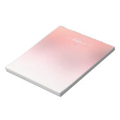 Roos Roze Shimmer Glitter Sparkle Monogramed Notitieblok (Gedraaid)