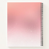 Roos Roze Shimmer Glitter Sparkle Monogramed Notitieboek (Achterkant)