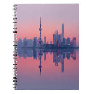 Roos Roze Skyline Mirror Glow Notitieboek