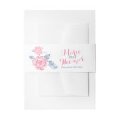 Roos roze tekenlint, aangepaste buikband voor brui uitnodigingen wikkel (Voorkant Voorbeeld)