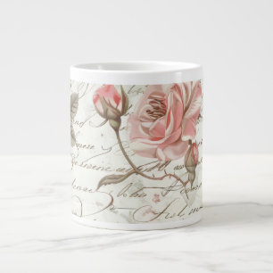 Roos Roze Theekop Extra Grote Beker