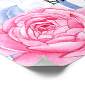 Roos Roze Troebel Blauwe Blauwe Blauwen Weddenscha Poster (Hoek)