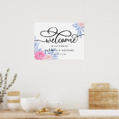 Roos Roze Troebel Blauwe Blauwe Blauwen Weddenscha Poster (Keuken)