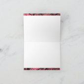 Roos roze tropische palmbladpatroon scriptnaam bedankkaart (Binnen)