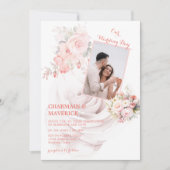 Roos Roze Trouwfoto Kaart (Voorkant)