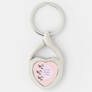 Roos roze vlinders sleutelhanger