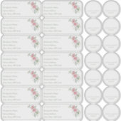 Roos sage groen Individuele naam adres + sticker (Voorkant)