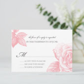 Roos Schets Beantwoorden Kaart in Roze (Staand voorkant)