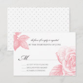 Roos Schets Beantwoorden Kaart in Roze (Voorkant / Achterkant)