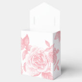 Roos Schets Favor Tent in Roze Bedankdoosjes (Geopend)