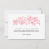 Roos Schets-kaart in roze Bedankkaart (Achterkant)