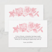 Roos Schets-kaart in roze Bedankkaart (Voorkant / Achterkant)