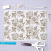 Roos schets weefsel papier in sepia (Craft)