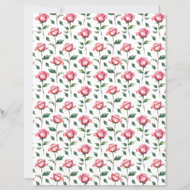 Roos scrapboekpapier (Voorkant)