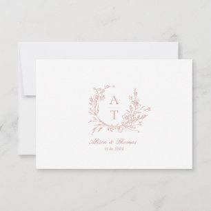 Roos Script Wildflower Monogram Crest Details Kaart