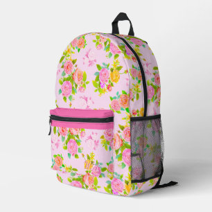 Roos Shabby Roze bedrukte Rugzak