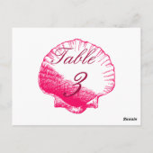Roos Shells Beach Wedding Table Number Kaarten (Achterkant)