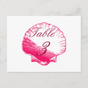Roos Shells Beach Wedding Table Number Kaarten