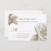 Roos Sketch Reply Kaart in Sepia (Voorkant / Achterkant)