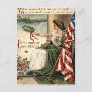 ROOS Soldaten van het Amerikaanse Vlag Lady Libert Briefkaart