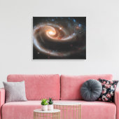 Roos spiraalvormige sterrenstelsels omgepakt Canva Canvas Afdruk (Insitu (Woonkamer))