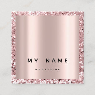 Roos Square Glitter Makeup Blogger Lasht Roze Afsprakenkaartje