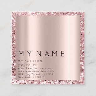 Roos Square Glitter Makeup Lashes VIP Logo Afsprakenkaartje