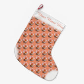 Roos Stocking Peach Roos Kerstmis Stocking Custom Grote Kerstsok (Voorkant (Hangend))