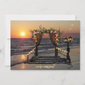 Roos strandstrand na uitnodiging foto bruiloft (Voorkant)