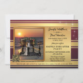 Roos strandstrand na uitnodiging foto bruiloft (Achterkant)