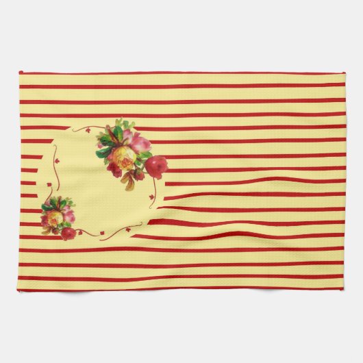Roos Stripe Kitchen Towel Theedoek (Horizontaal)